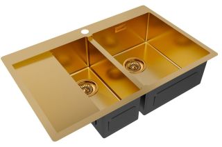 Мойка кухонная Paulmark Kroner PM227851-BGR правая брашированное золото